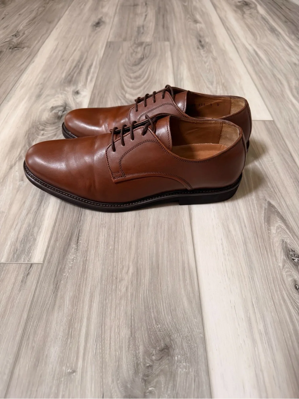 Florsheim Limited Brown Leather Plain Toe Derby Dress Shoes Men’s 9 D